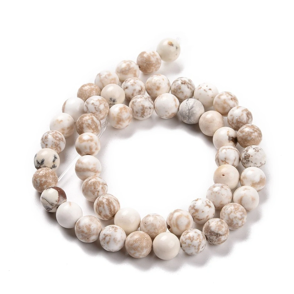 Magnezit žíhaný 7-8 mm, šňůra 38 cm (cca 47 korálků)