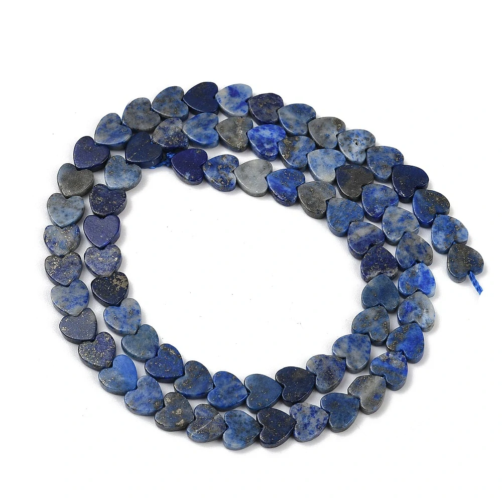 Lapis lazuli srdce, 5,5-6 mm, balení 5 ks