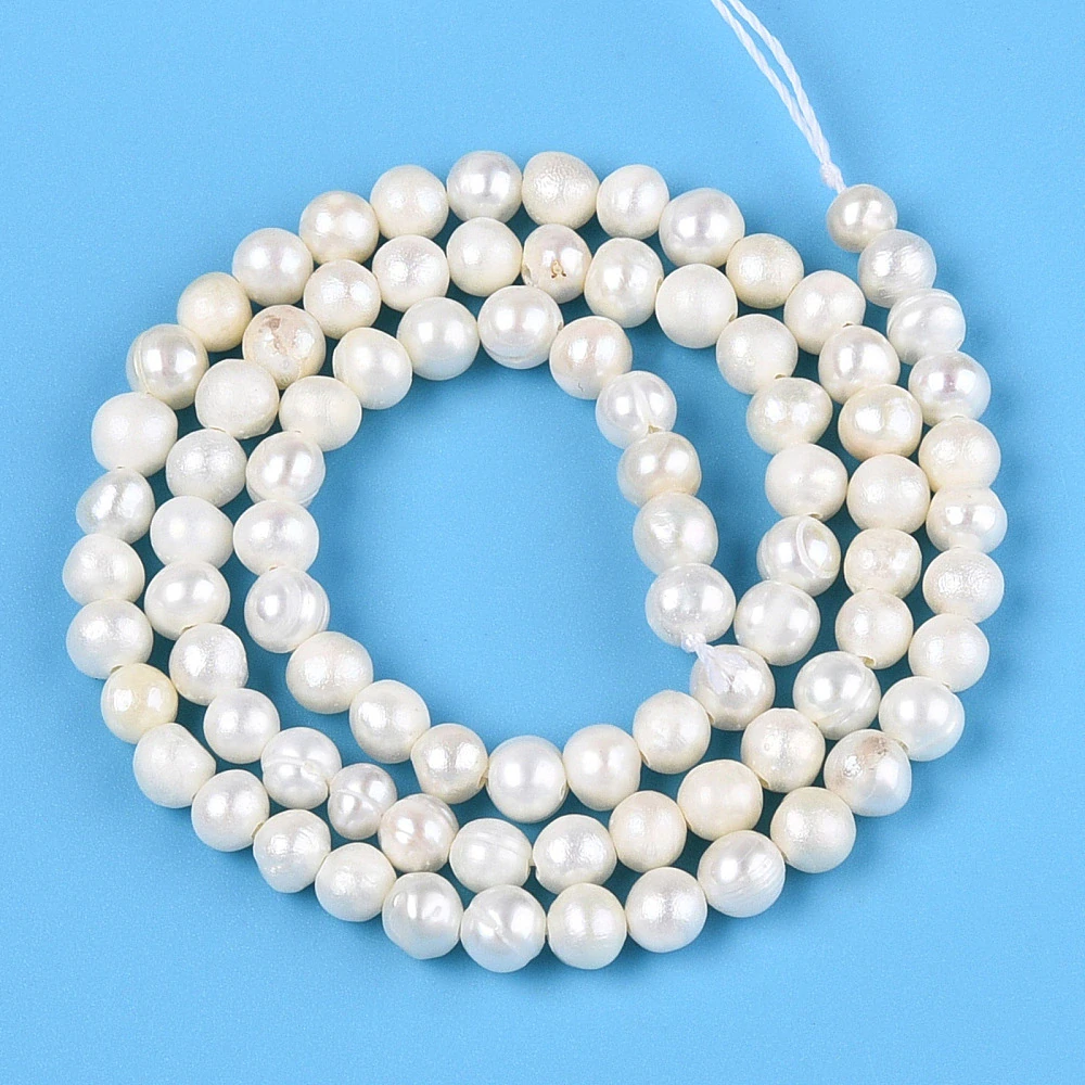 Říční perly, kvalita B, 3,5-5 mm, šňůra 34 cm