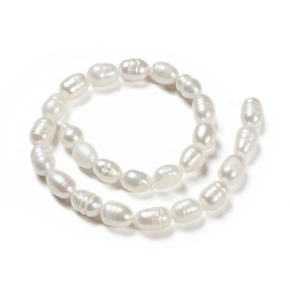 Říční perly, 7,5-9,5 mm, půlšňůra 18 cm