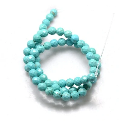 Tyrkenit fasetovaný rondelky, 3-3,5x2 mm, šňůra 38 cm (cca 95 ks)