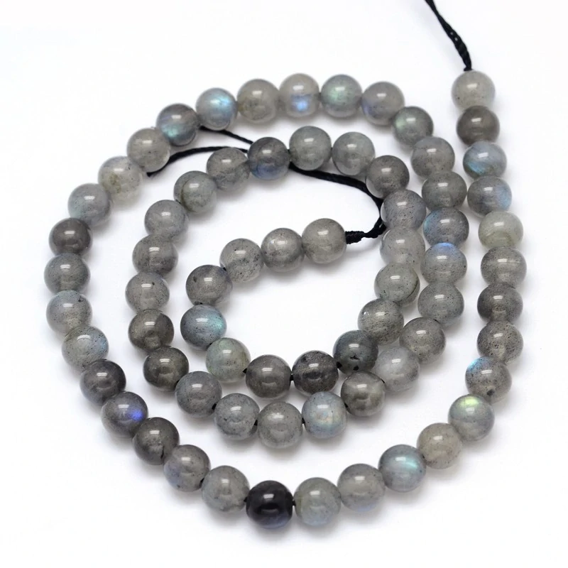 Labradorit, kvalita AA, 6-6,5 mm, půlšňůra 19 cm