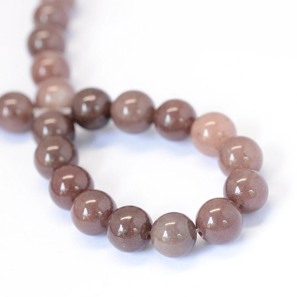 Avanturín fialovo hnědý, 8-8,5 mm, šňůra 38 cm (cca 46 korálků)