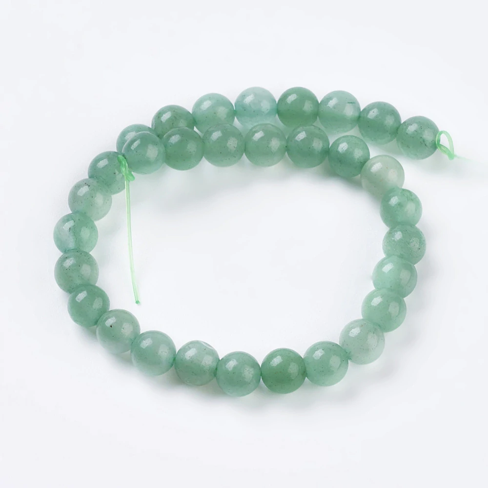 Avanturin zelený, 6-6,5 mm, šňůra 38 cm (cca 60 korálků)
