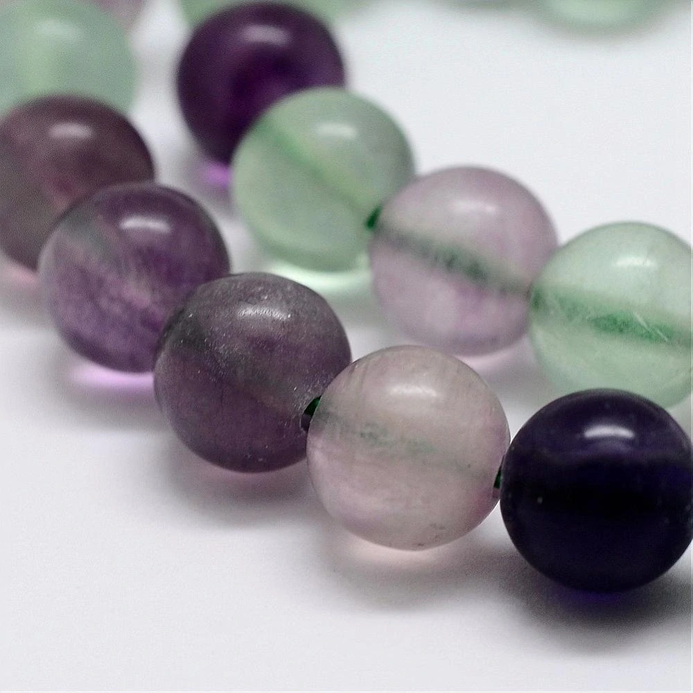 Fluorit 6 mm, šňůra 38 cm (cca 60 korálků)