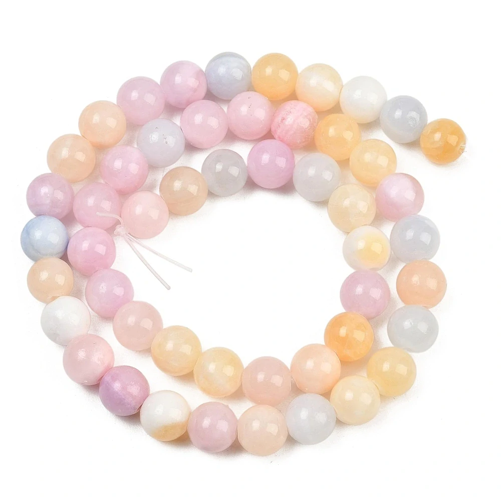 Jadeit - jarní mix, 8-8,5 mm, šňůra 38 cm (cca 46 korálků)