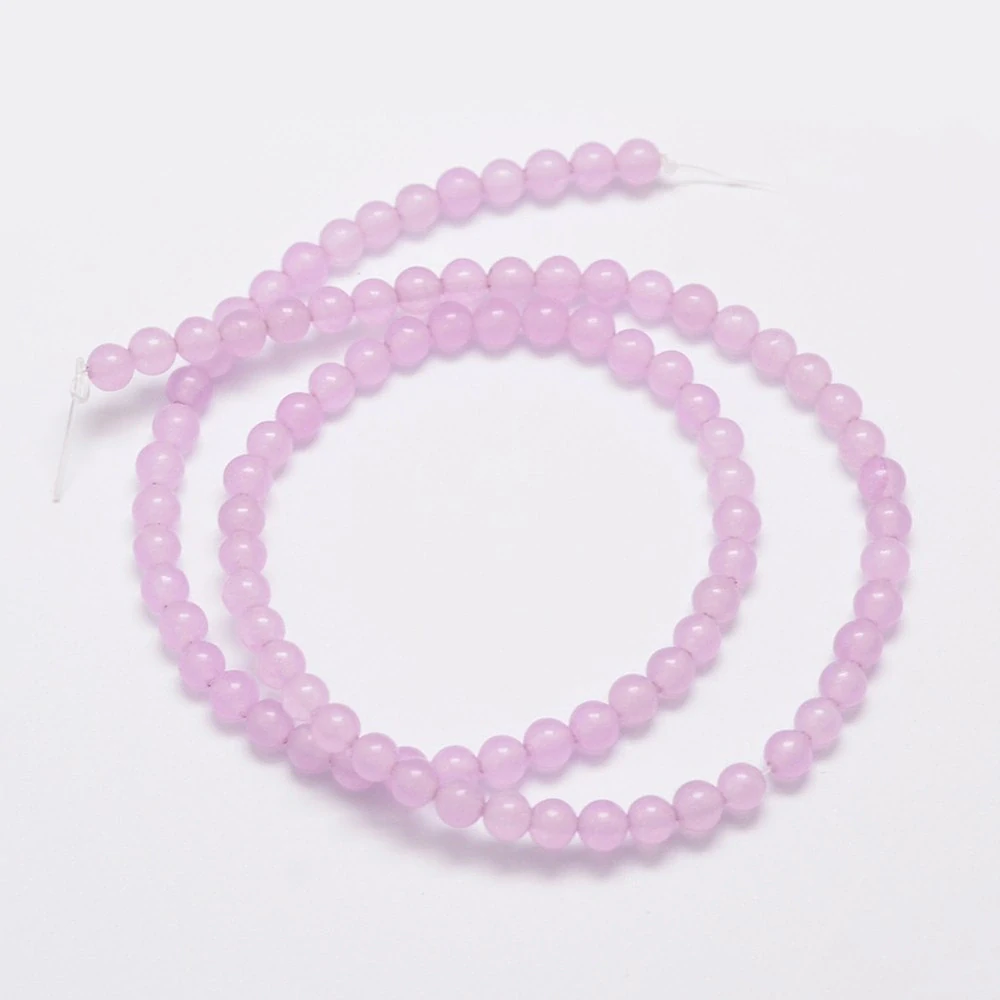 Jadeit levandulový, 4-4,5 mm, šňůra 38 cm (cca 92 korálků)