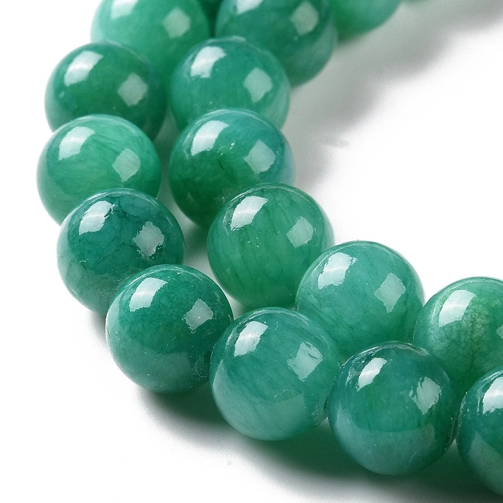 Jadeit zelený, 8 mm, šňůra 38 cm