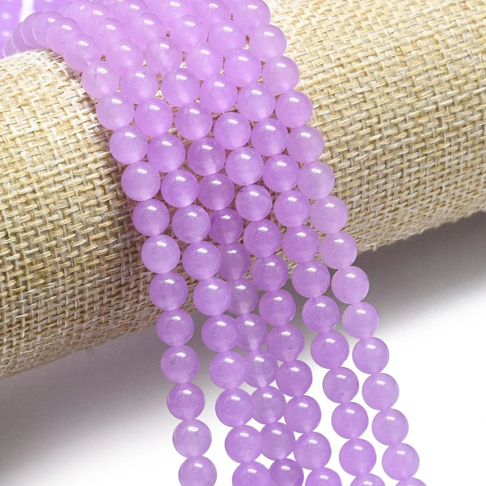 Jadeit světle fialový, 4-4,5 mm, šňůra 38 cm (cca 92 korálků)