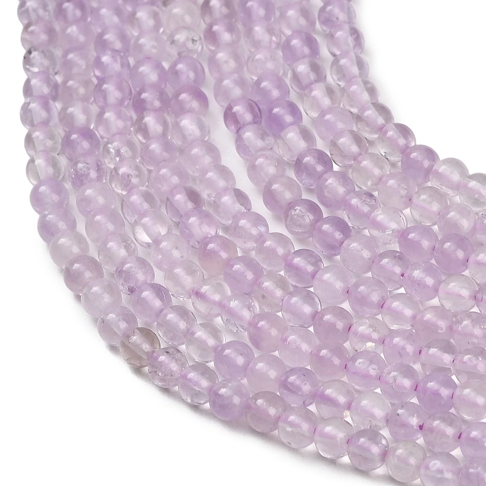 Ametyst levandulový, 4-4,5 mm, šňůra 38 cm (cca 90 korálků)
