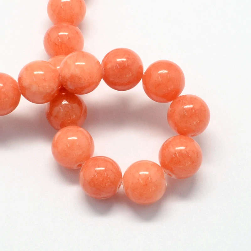 Jadeit lososový, 4-4,5 mm, šňůra 38 cm (cca 92 korálků)
