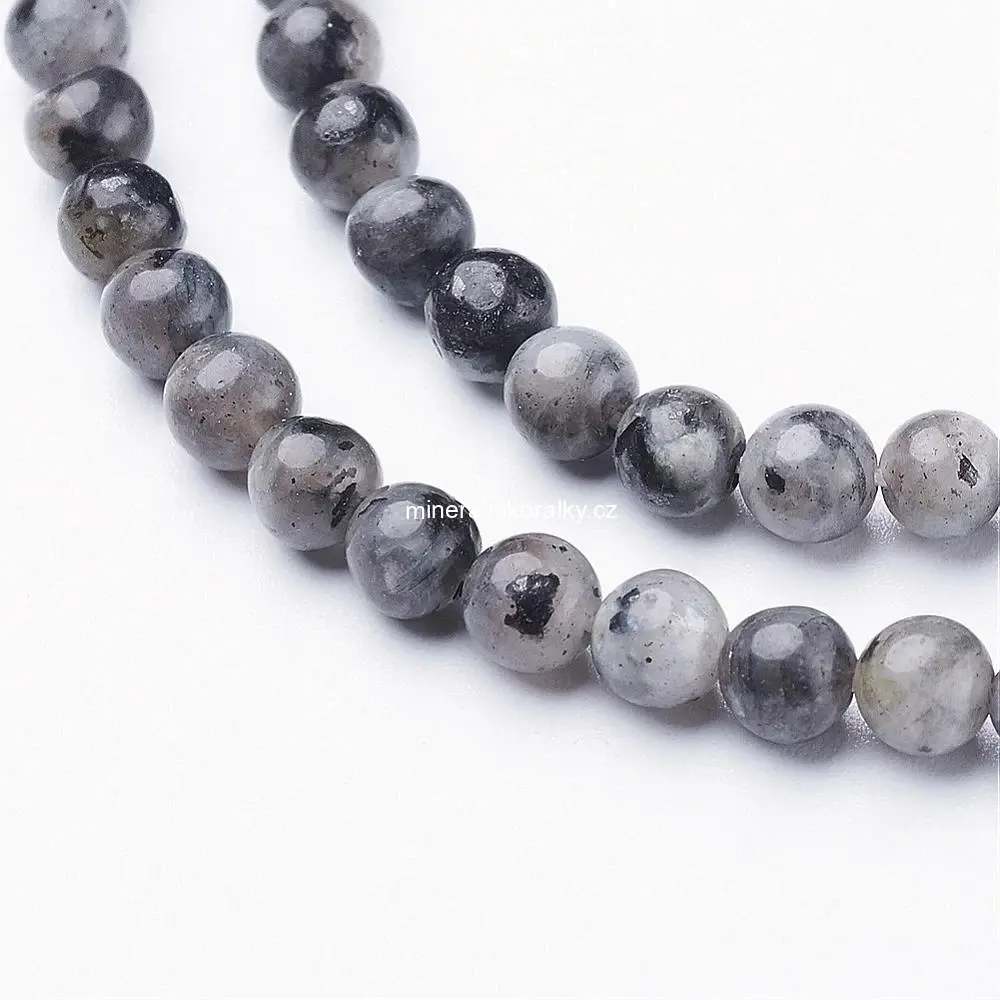 Larvikit 4,5-5 mm, šňůra 38 cm (cca 85 korálků)