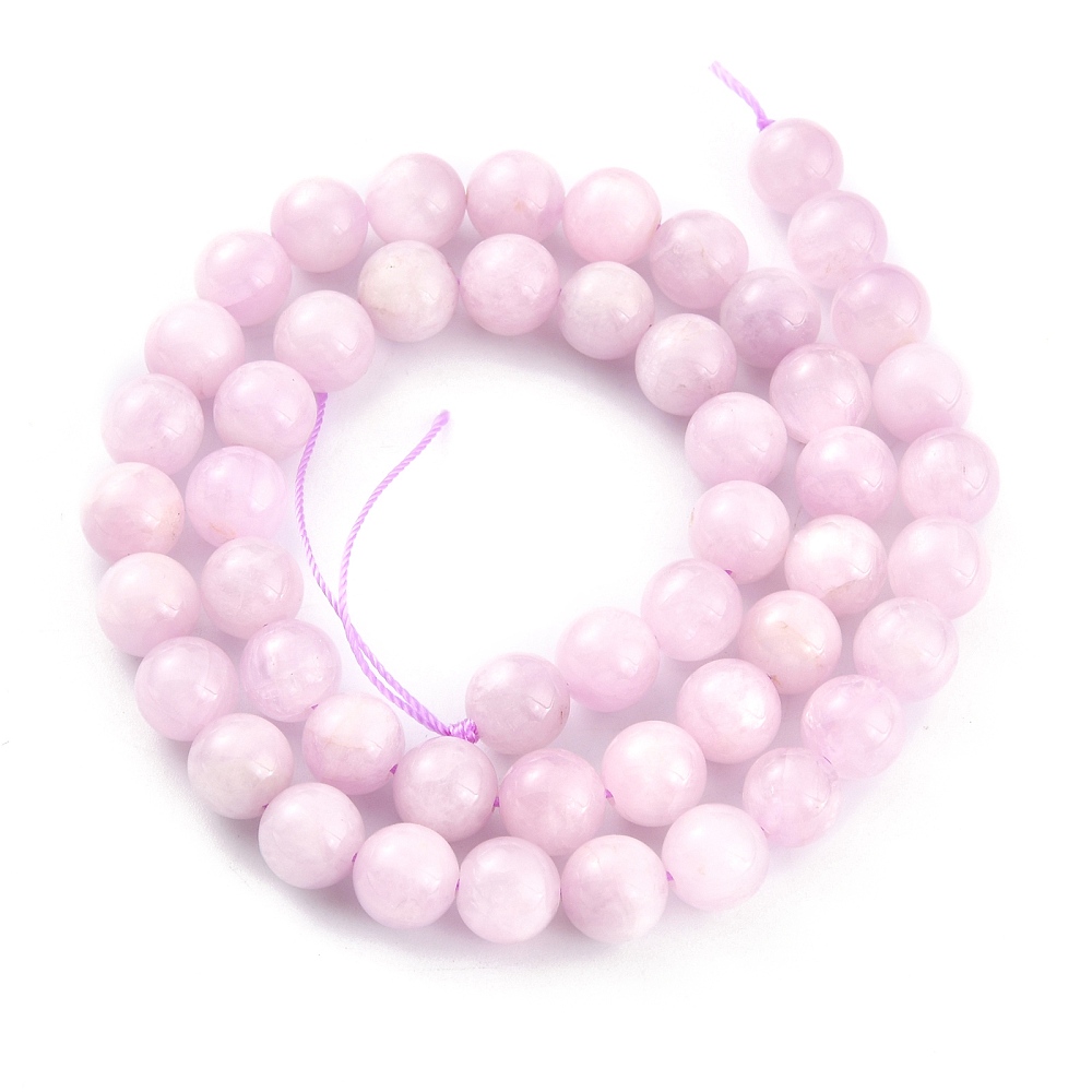 Kunzit, kvalita A, 8-9 mm, půlšňůra 19 cm (cca 23 korálků)