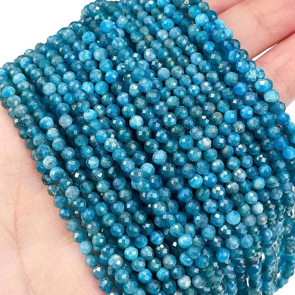 Apatit, 3-3,5 mm, fasetovaný, šňůra 38 cm (cca 120 korálků)