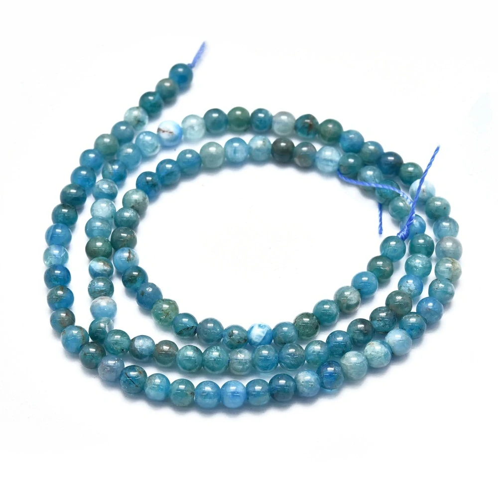 Apatit, 3,5-4 mm, šňůra 38 cm (cca 102 korálků)