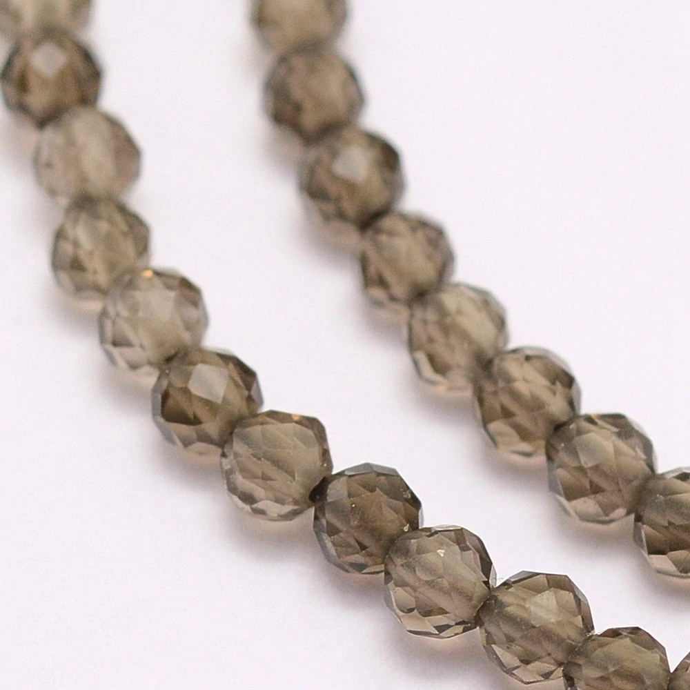 Záhněda, fasetovaná, 3 mm, šňůra 38 cm (cca 132 korálků)