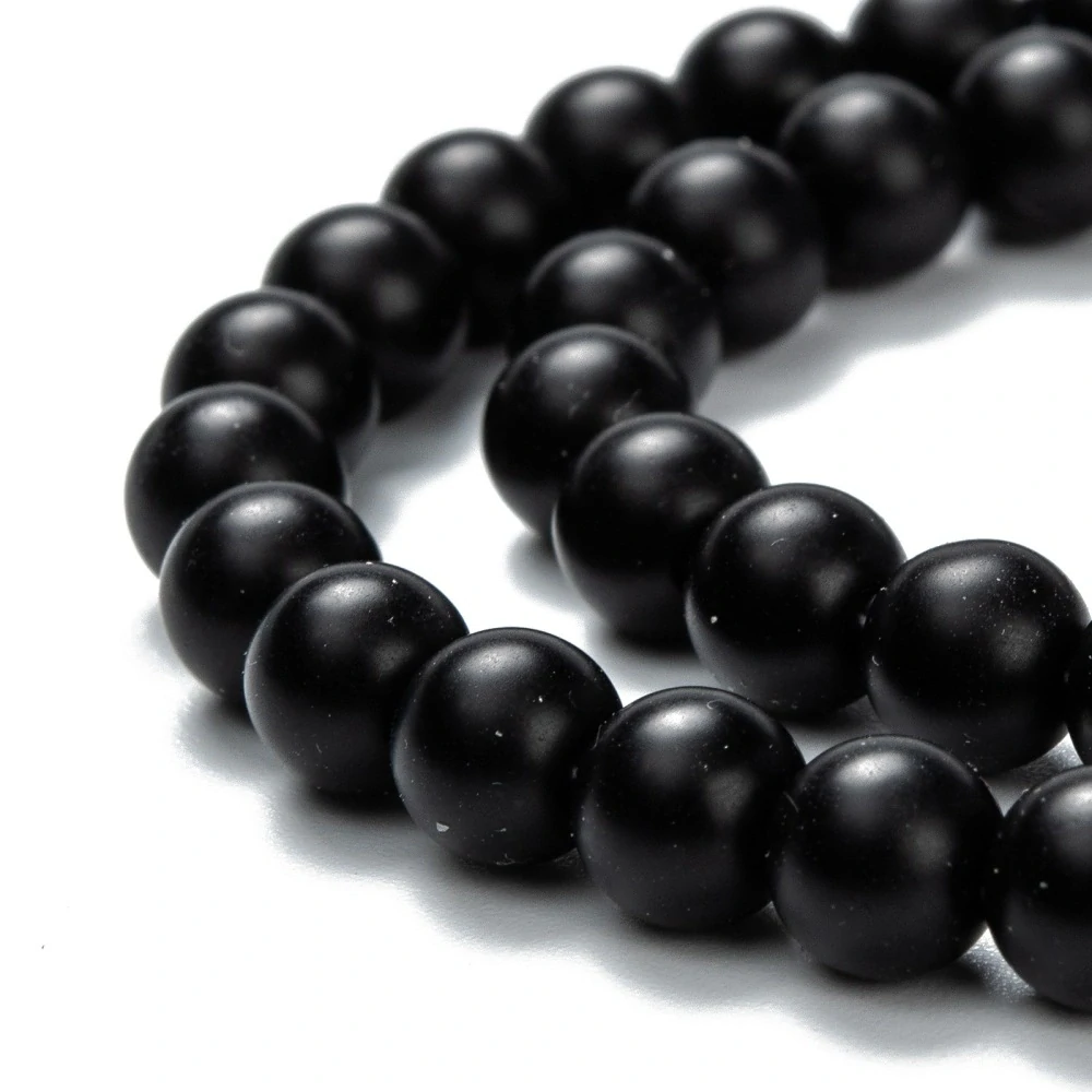 Onyx matný, kvalita A, 6 mm, šňůra 38 cm (cca 65 korálků)