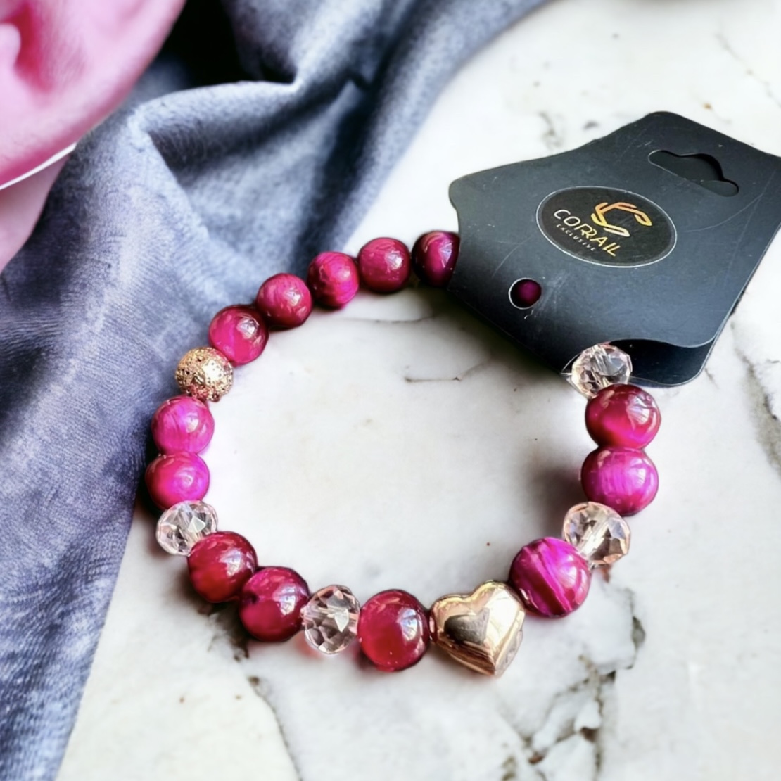 Tygří oko mix barev, 8 mm, půlšňůra 19 cm (cca 23 korálků)