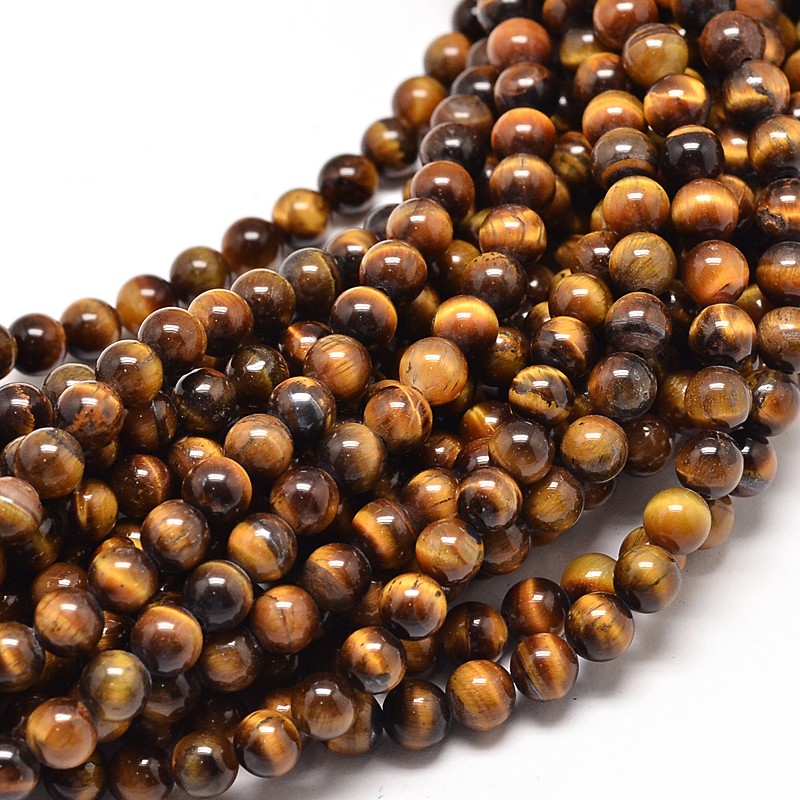 Tygří oko, 4,5-5 mm, šňůra 38 cm (cca 91 korálků)