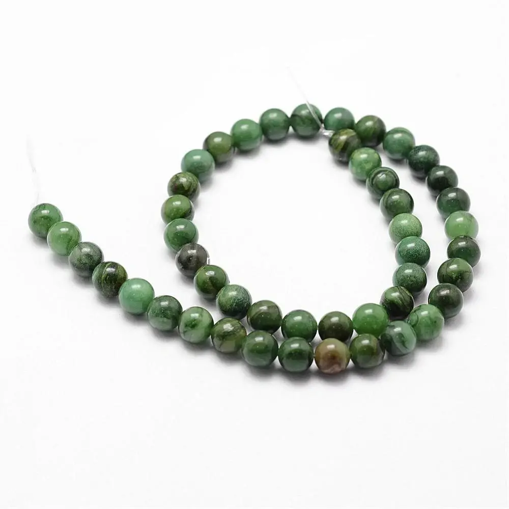 Jadeit africký, kvalita A, 8 mm, balení 5 ks