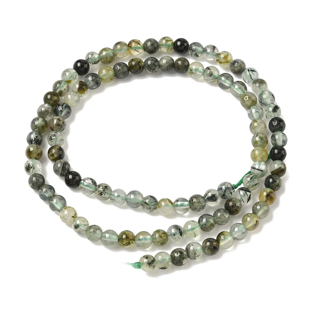 Prehnit, 4,5-5 mm, půlšňůra 19 cm (cca 45 korálků)