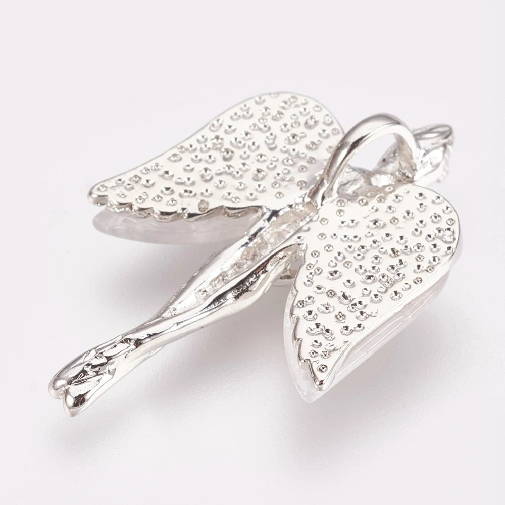 Růženínový přívěsek anděl, 34x23x8mm