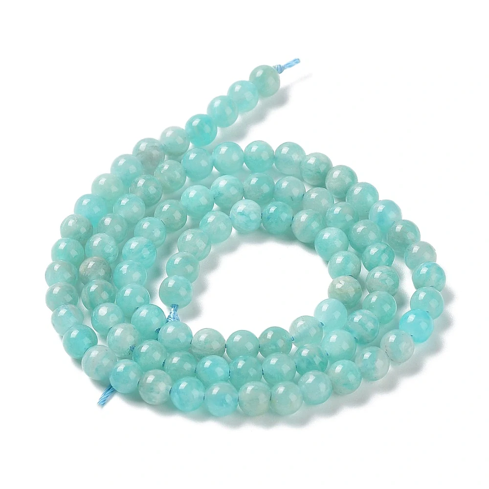 Amazonit, kvalita A, 4-4,5 mm, šňůra 38 cm 