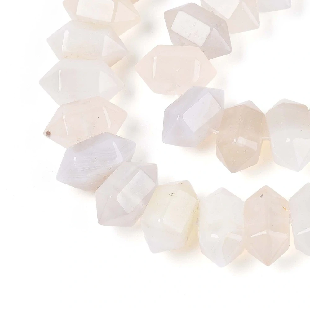 Bílý achát, cca 10x19x11 mm, balení 5 ks