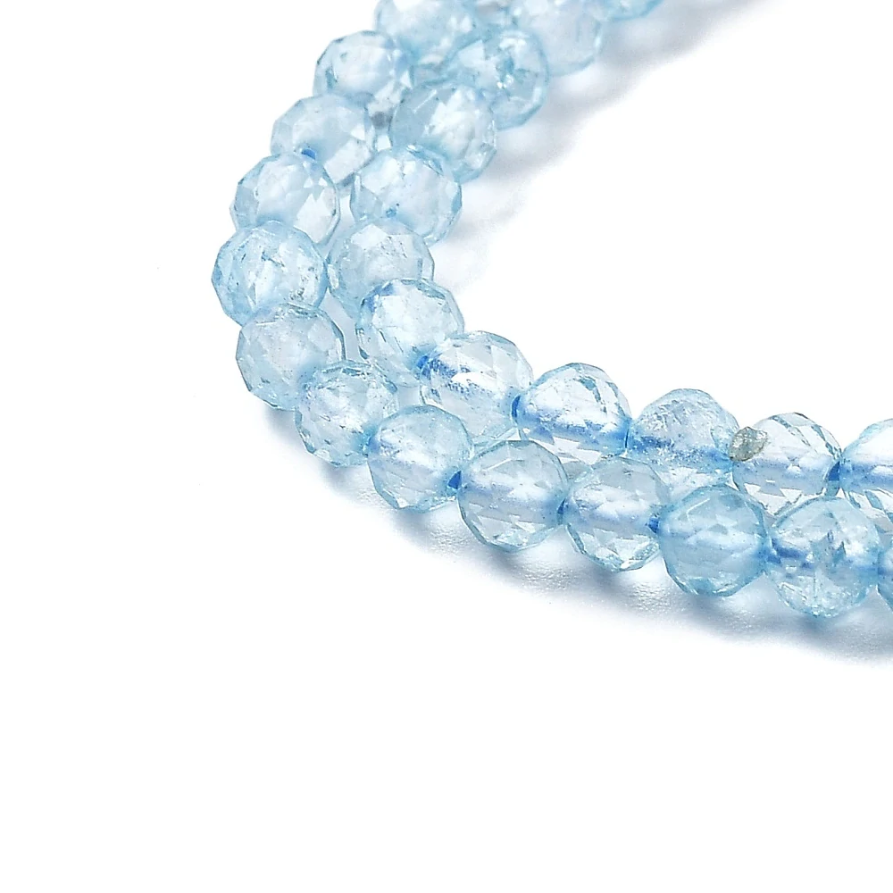 Topaz fasetovaný, 3-3,5 mm, šňůra 38 cm