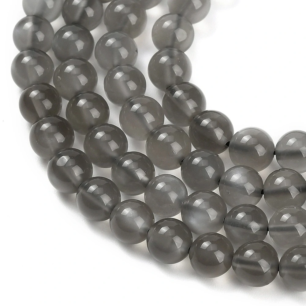 Měsíční kámen šedý, kvalita A, 6 mm, půlšňůra 19 cm (cca 32 korálků)