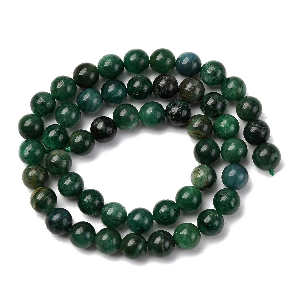 Fuchsit, 8 mm, šňůra 38 cm (cca 46 korálků)