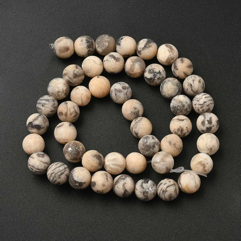Živec matný, 8 mm, šňůra 38 cm (cca 46 korálků)