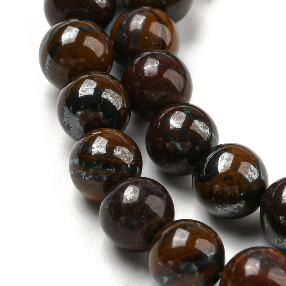Tygří železo, 8-8,5 mm, šňůra 38 cm (cca 45 korálků)