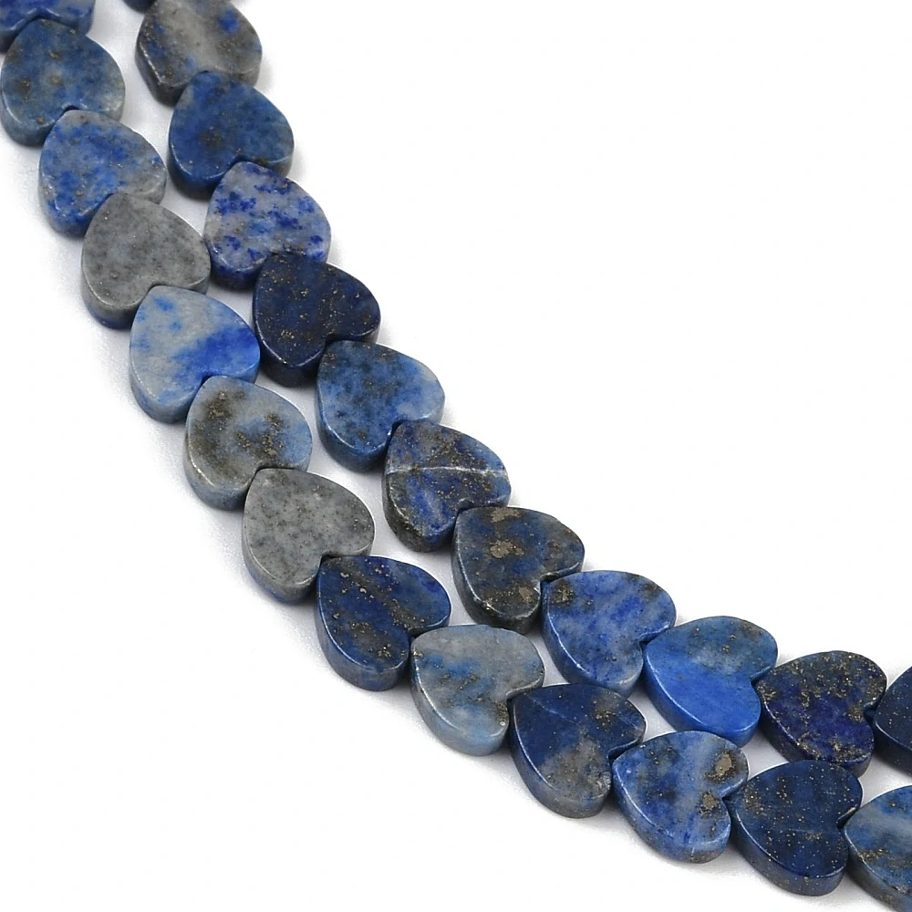Lapis lazuli srdce, 5,5-6 mm, balení 5 ks