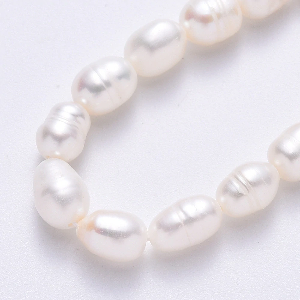 Říční perly, 6,5-7,5 mm, půlšňůra 17 cm