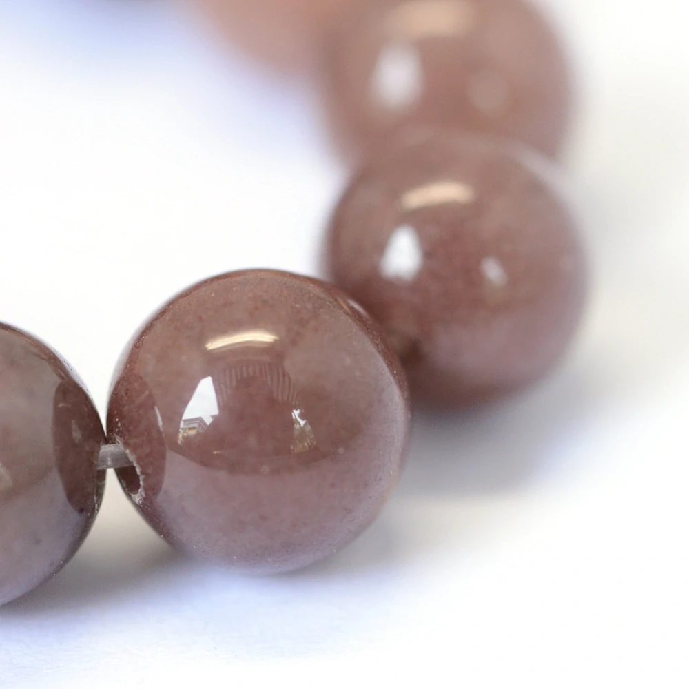 Avanturín fialovo hnědý, 8-8,5 mm, šňůra 38 cm (cca 46 korálků)