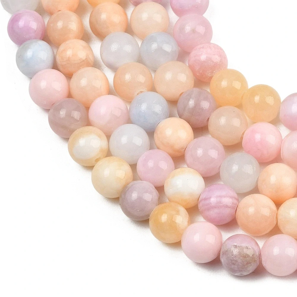 Jadeit - jarní mix, 8-8,5 mm, šňůra 38 cm (cca 46 korálků)