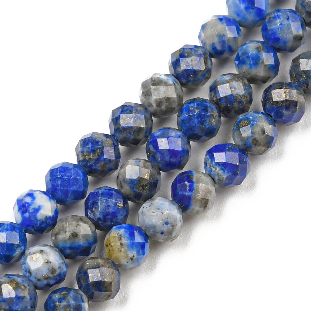 Lapis lazuli, 3-3,5 mm, fasetovaný, šňůra 38 cm (cca 144 korálků)