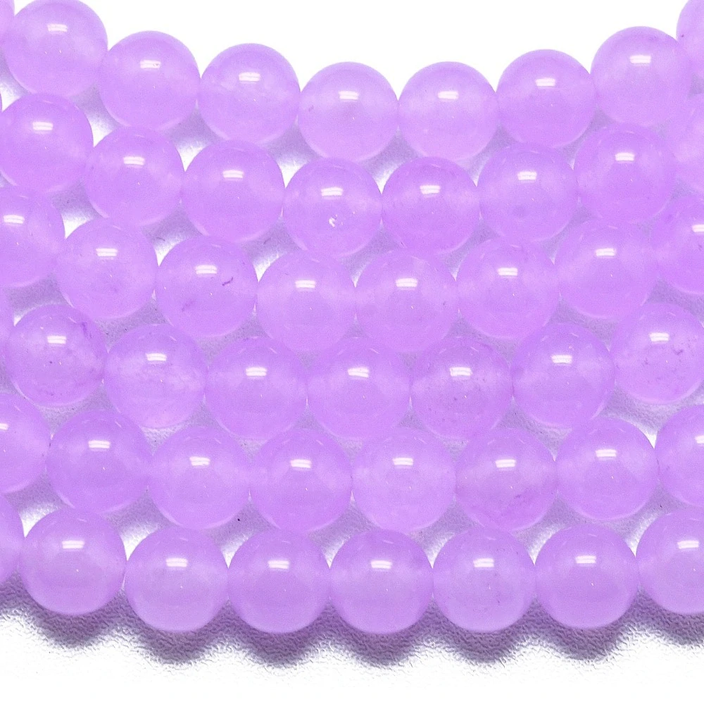 Jadeit světle fialový, 4-4,5 mm, šňůra 38 cm (cca 92 korálků)