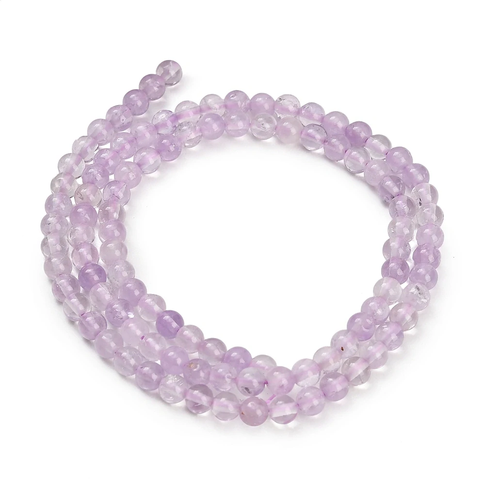 Ametyst levandulový, 4-4,5 mm, šňůra 38 cm (cca 90 korálků)