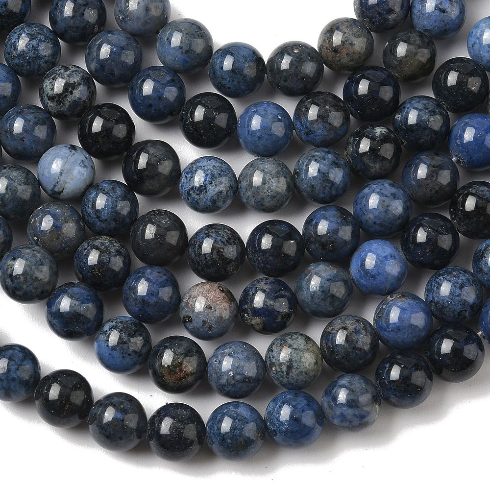 Dumortierit, kvalita A, 6-6,5 mm, šňůra 38 cm (cca 58 cm)