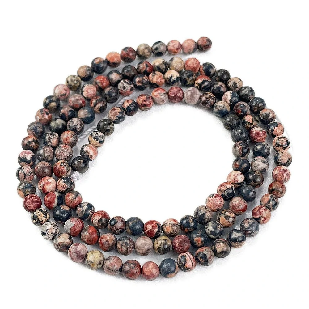 Jaspis leopardí, kvalita A, 3-3,5 mm, šňůra 38 cm (cca 136 korálků)