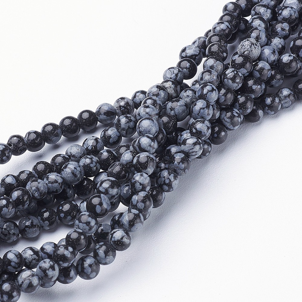 Obsidián vločkový, 4,5-5 mm, balení 5 ks