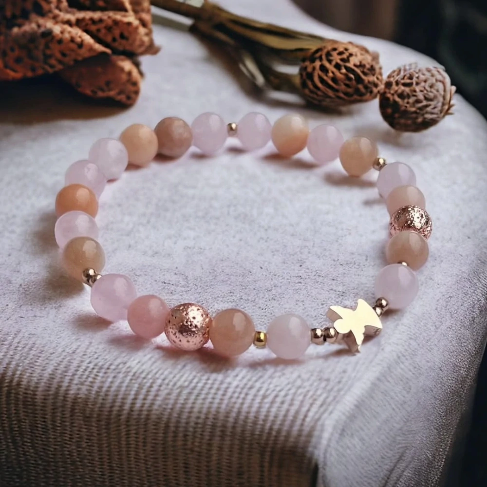 Avanturín růžový, 8 mm, balení 5 ks