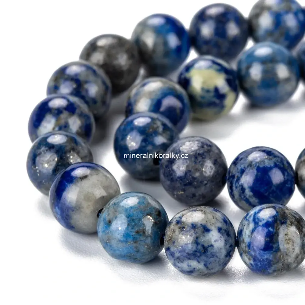 Lapis lazuli 8 mm, šňůra 38 cm (cca 45 korálků)