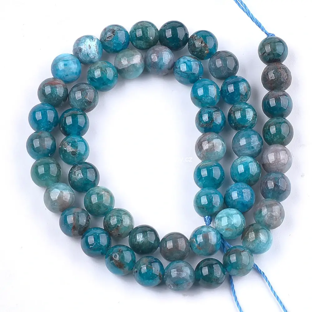 Apatit 8 mm, šňůra 38 cm (cca 50 korálků)