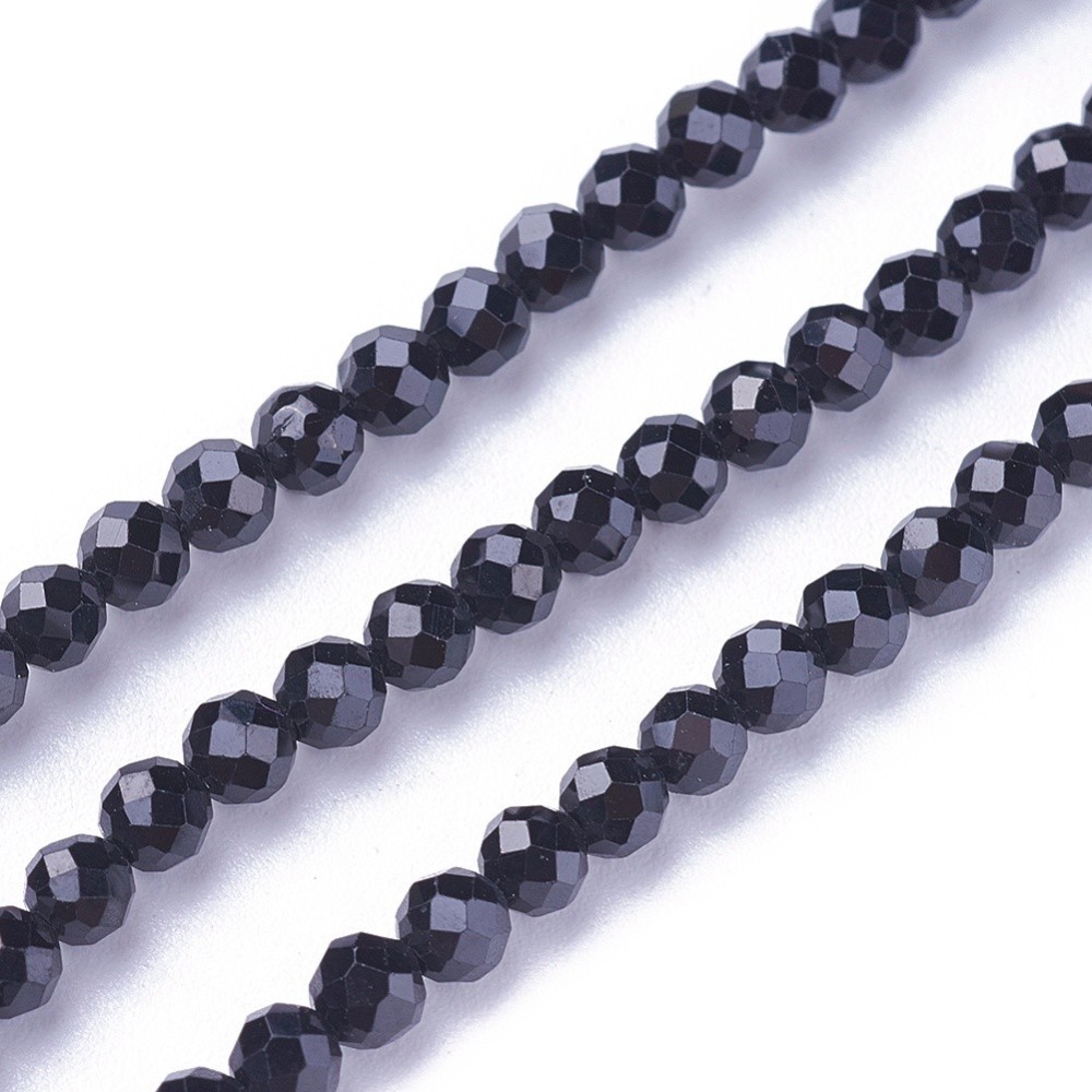 Spinel, 3-3,5 mm, fasetovaný, šňůra 38 cm (cca 115 korálků)