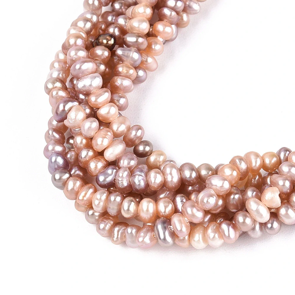 Říční perly, 2-4 mm, půlšňůra 17 cm (cca 67 korálků)