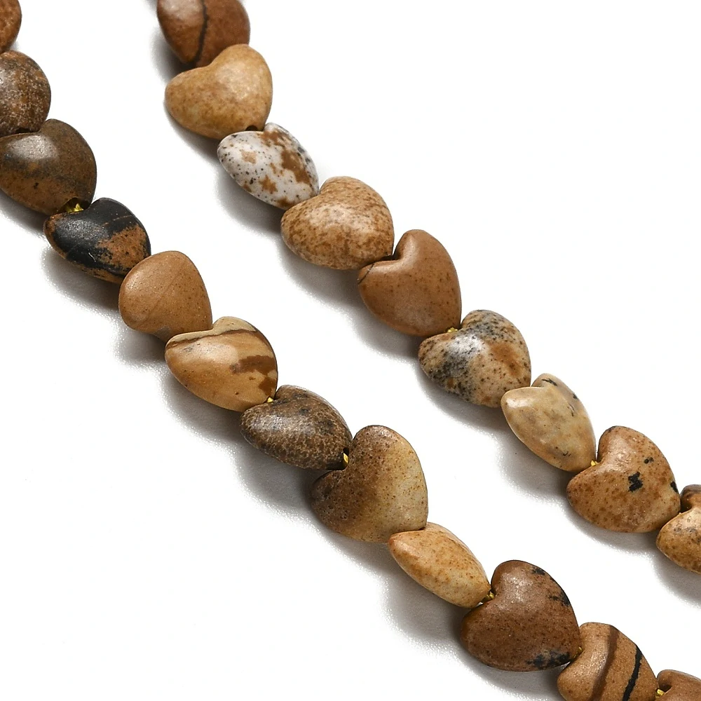 Jaspis obrázkový srdce, cca 6 mm, balení 5 ks