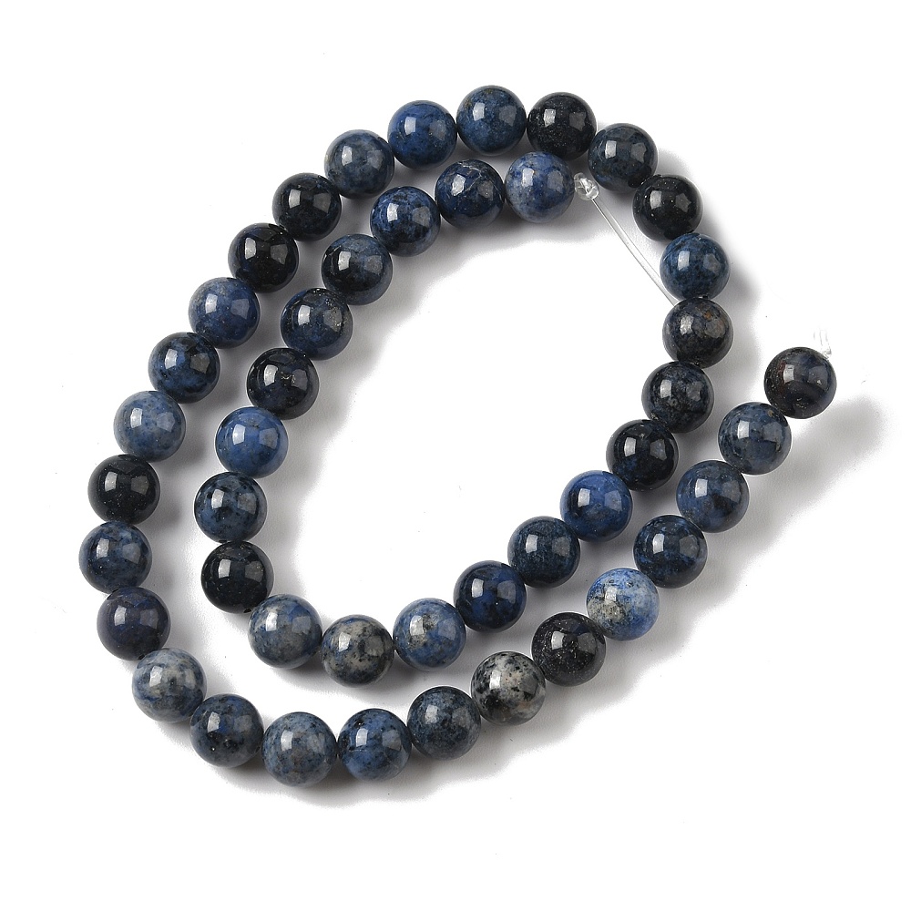 Dumortierit, kvalita A, 6-6,5 mm, šňůra 38 cm (cca 58 cm)